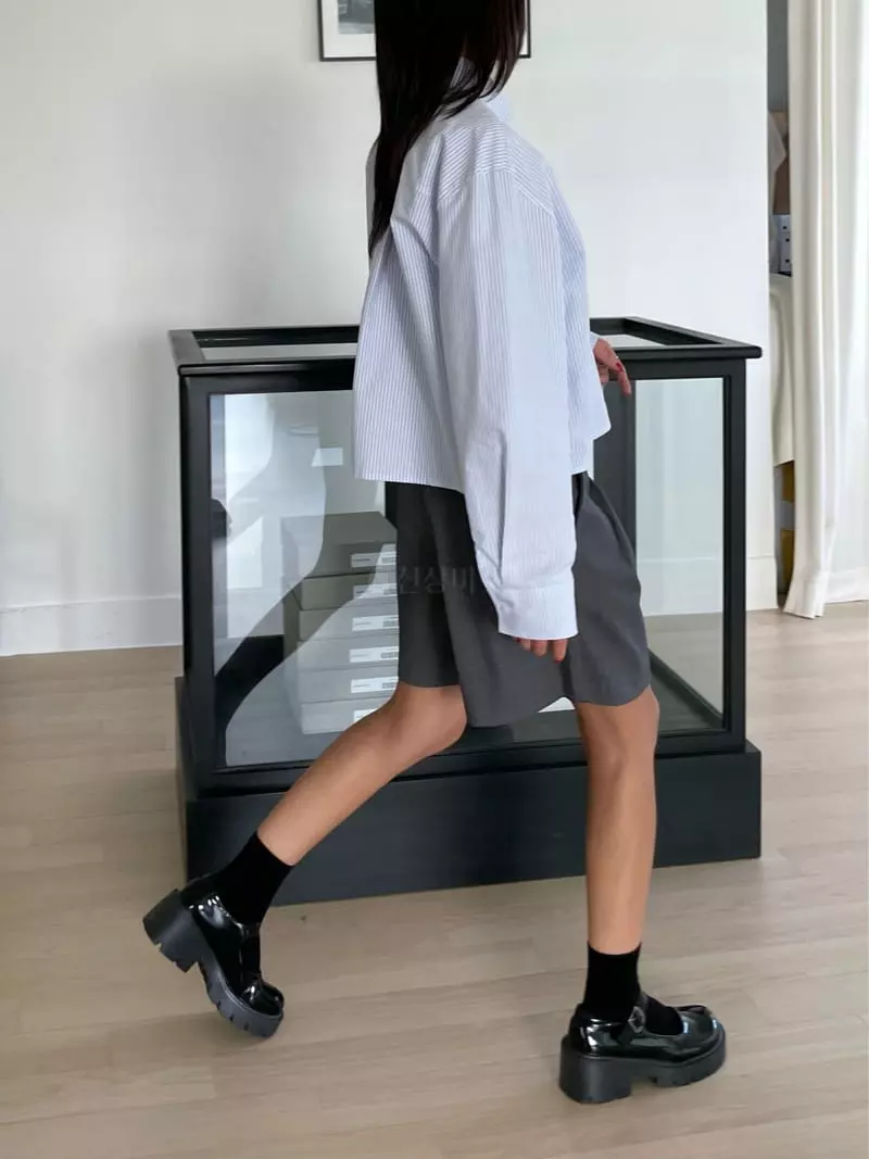 Fossette - Korean Women Fashion - #shopsmall - Crop Shirt