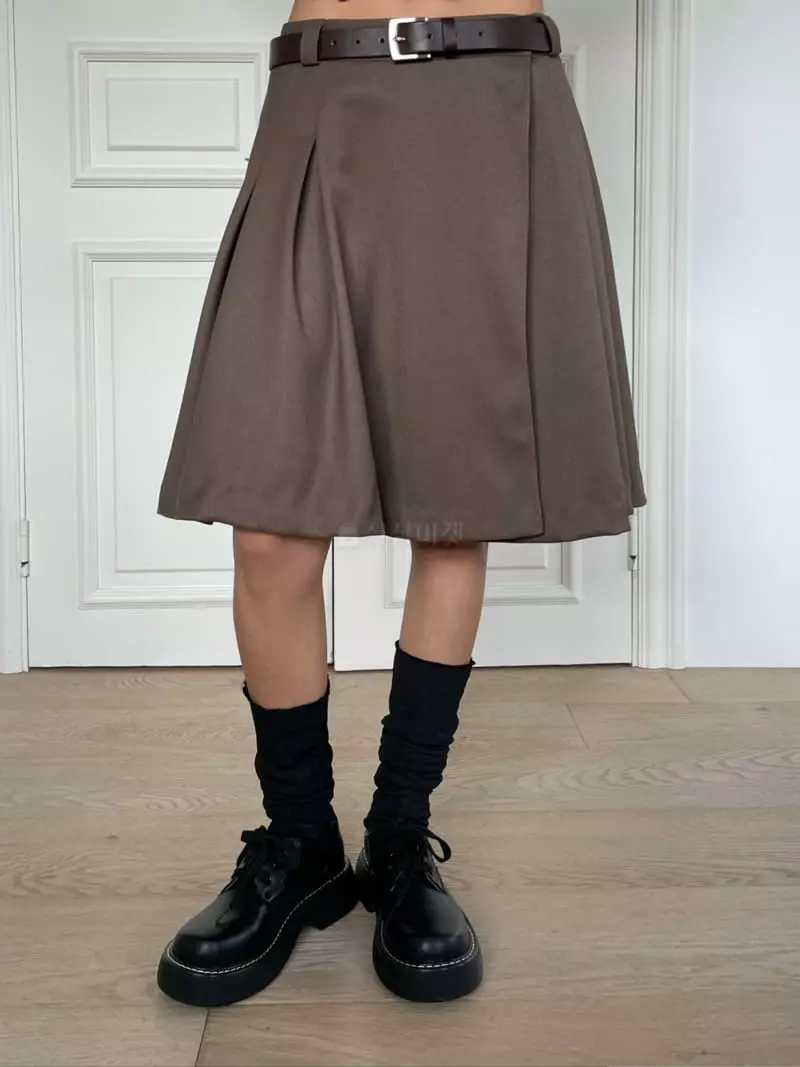 Fossette - Korean Women Fashion - #thatsdarling - Pleat Wrap Skirt - 11