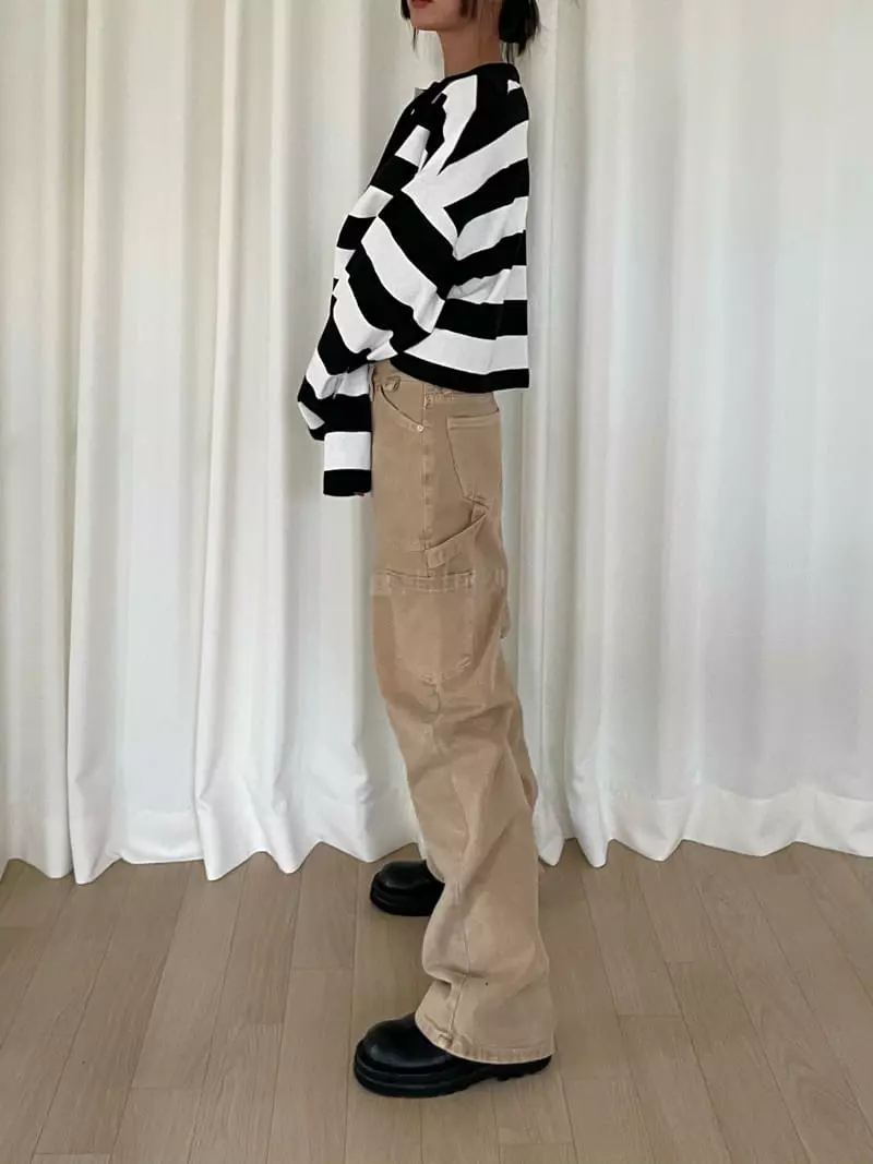 Fossette - Korean Women Fashion - #thelittlethings - Stripes Crop Tee - 2