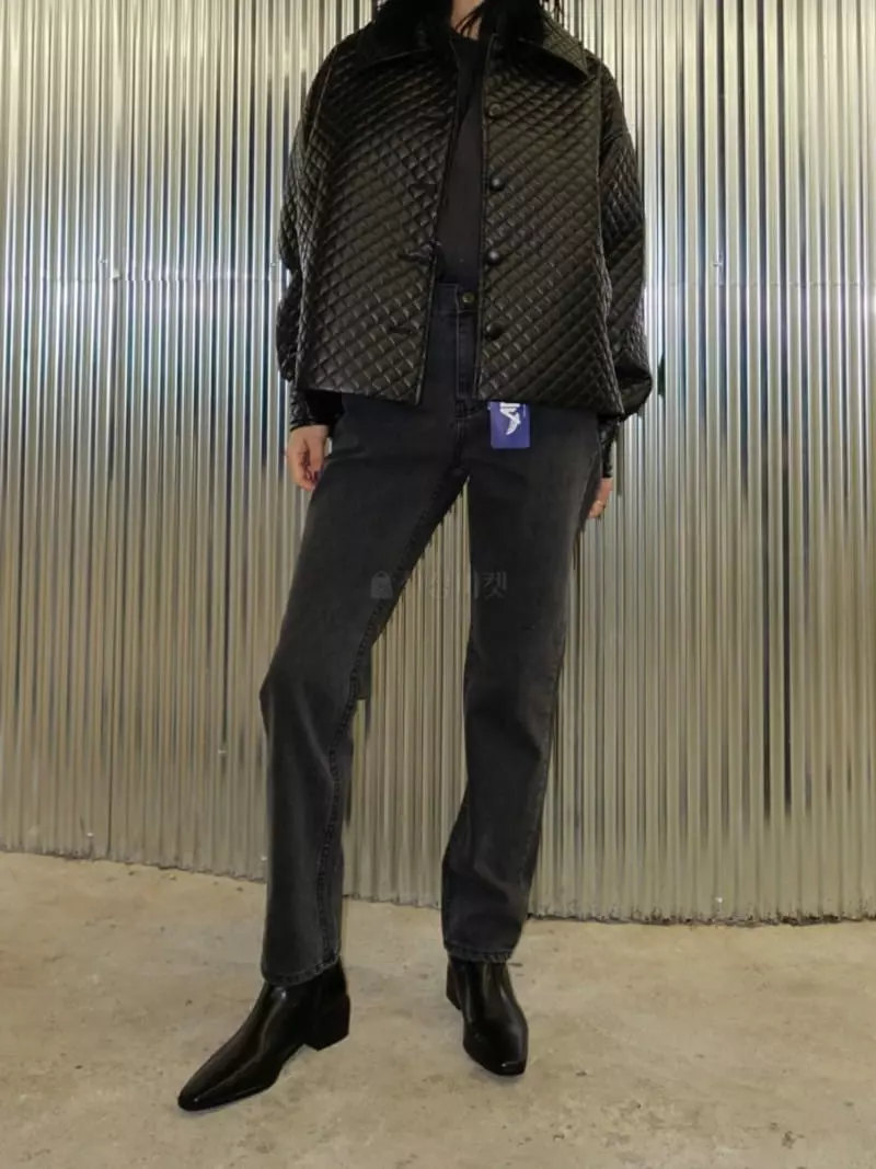 Fossette - Korean Women Fashion - #vintagekidsstyle - Leather Quilting Jacket - 9