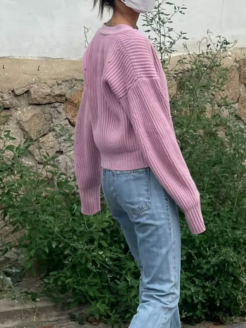Fossette - Korean Women Fashion - #womensfashion - Open Cardigan - 5