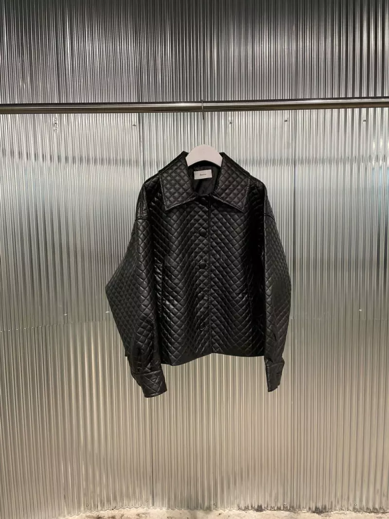 Fossette - Korean Women Fashion - #womensfashion - Leather Quilting Jacket - 7