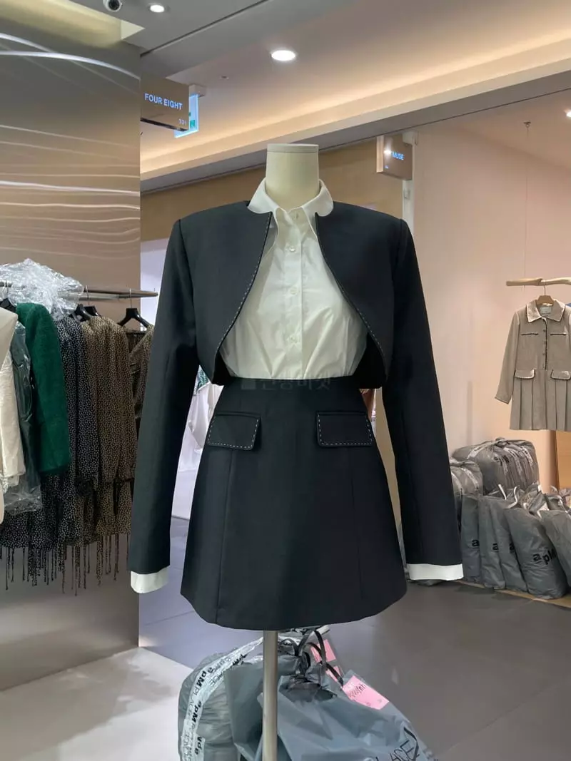 Four Eight - Korean Women Fashion - #momslook - Hoshi Stitch Jacket