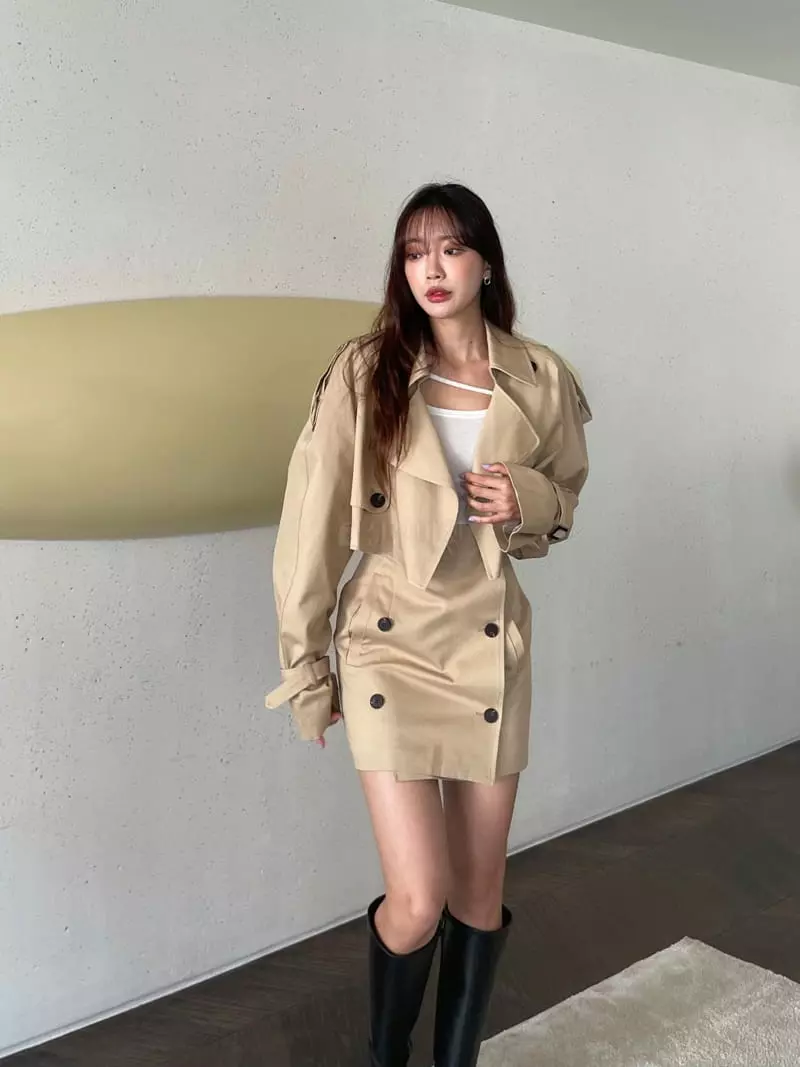 Four Eight - Korean Women Fashion - #momslook - Trench Double Jacket - 2