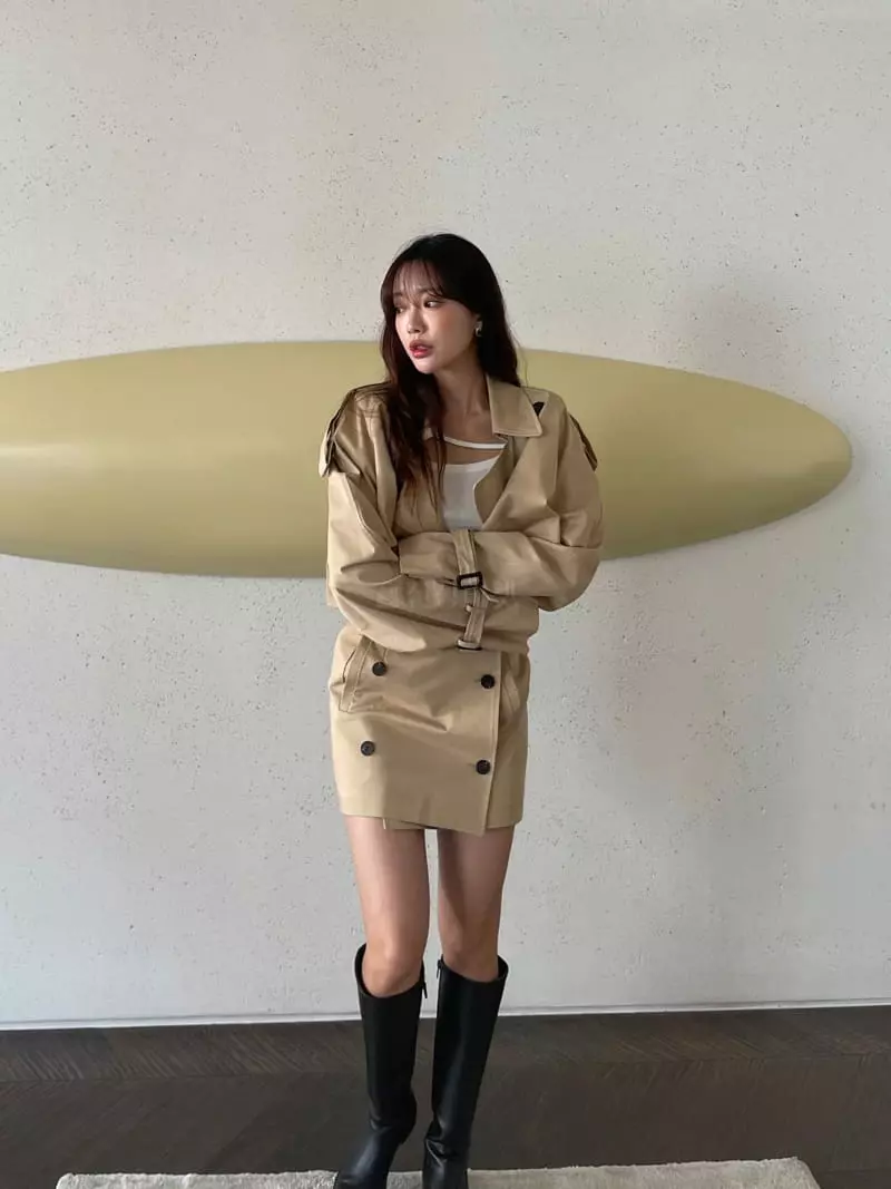 Four Eight - Korean Women Fashion - #womensfashion - Trench Double Jacket - 4