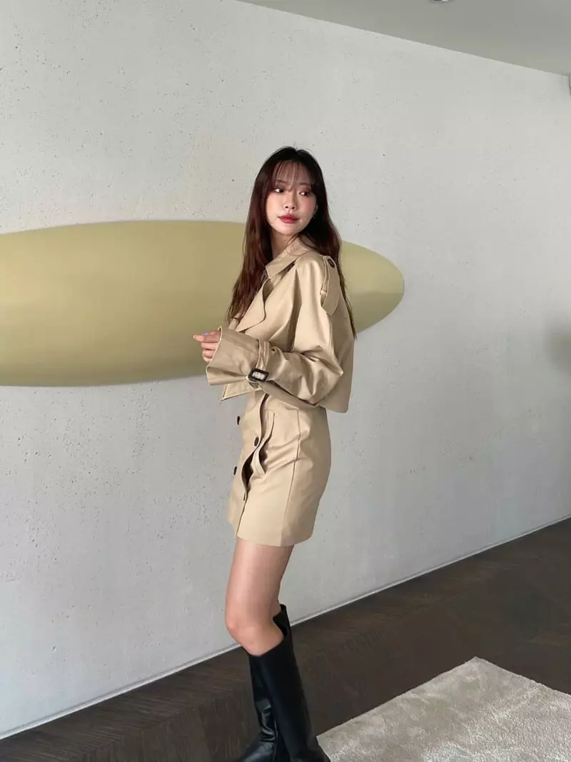 Four Eight - Korean Women Fashion - #momslook - Trench Double Skirt - 3