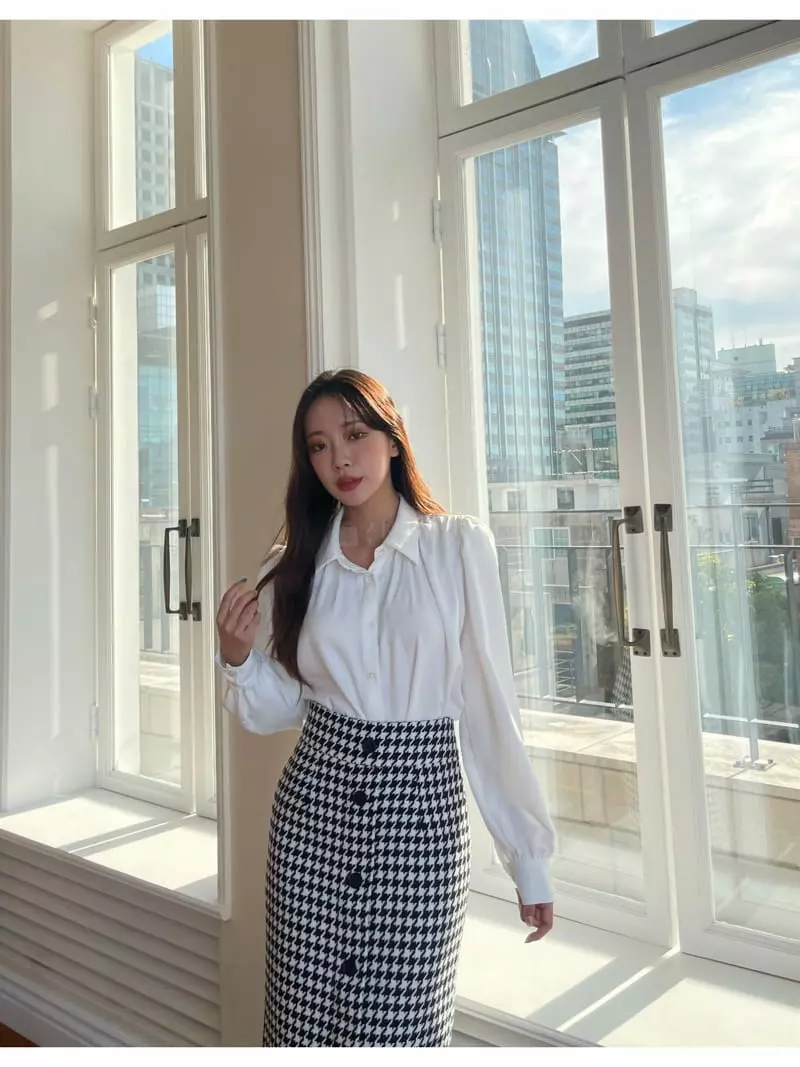 Four Eight - Korean Women Fashion - #momslook - Classic Puff Blouse - 8