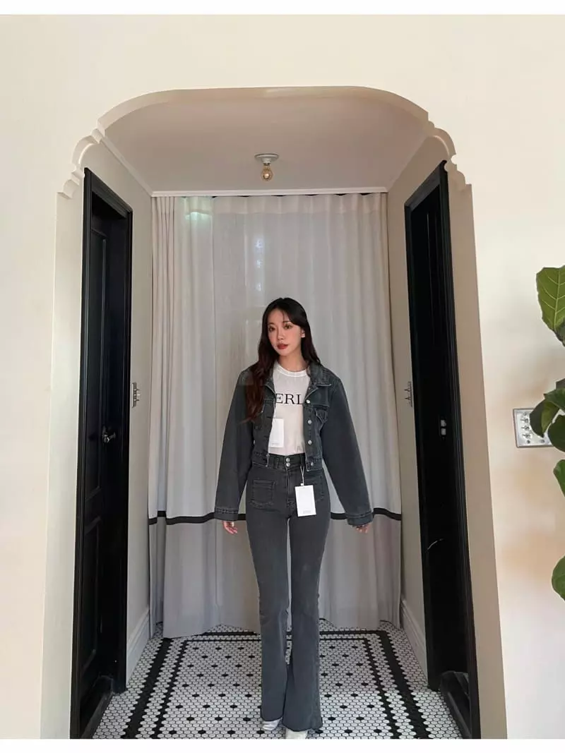 Four Eight - Korean Women Fashion - #momslook - Adel Denim Jacket