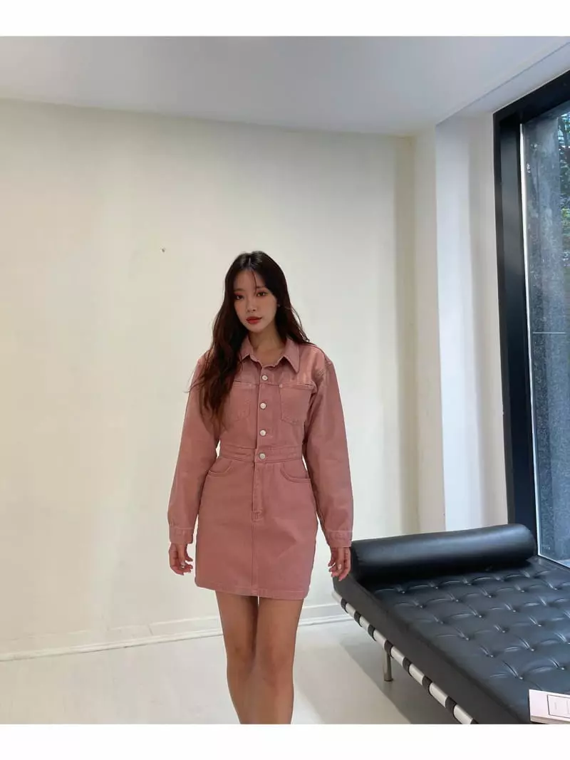 Four Eight - Korean Women Fashion - #momslook - Surfing Denim One-piece - 12