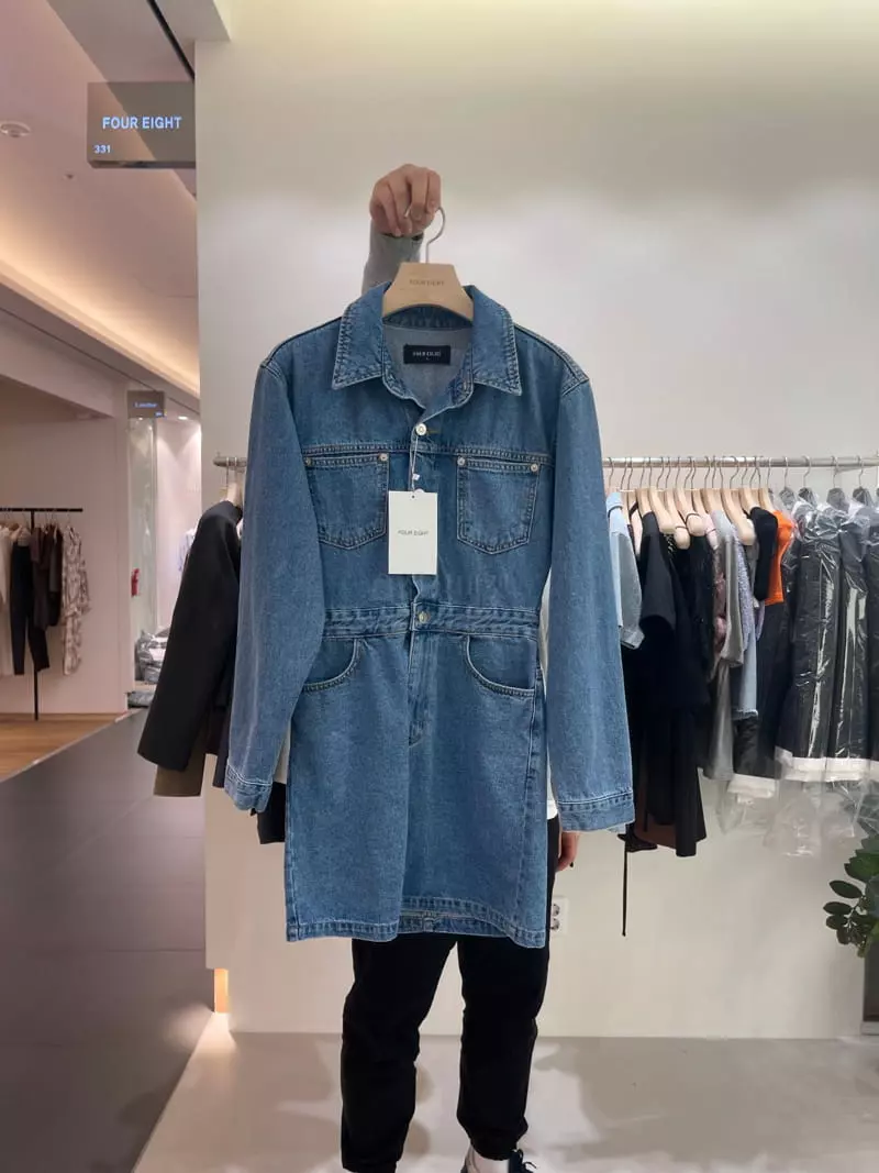 Four Eight - Korean Women Fashion - #momslook - Delly Denim One-piece - 12