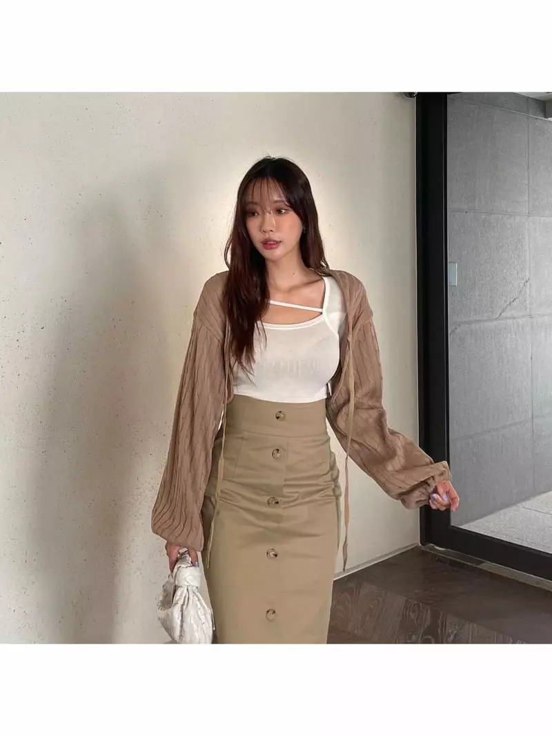 Four Eight - Korean Women Fashion - #momslook - Twist Bolero Cardigan - 12