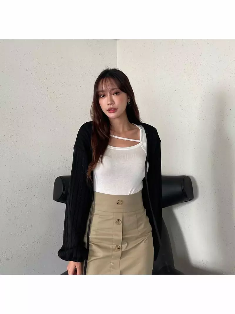 Four Eight - Korean Women Fashion - #momslook - Twist Bolero Cardigan - 6