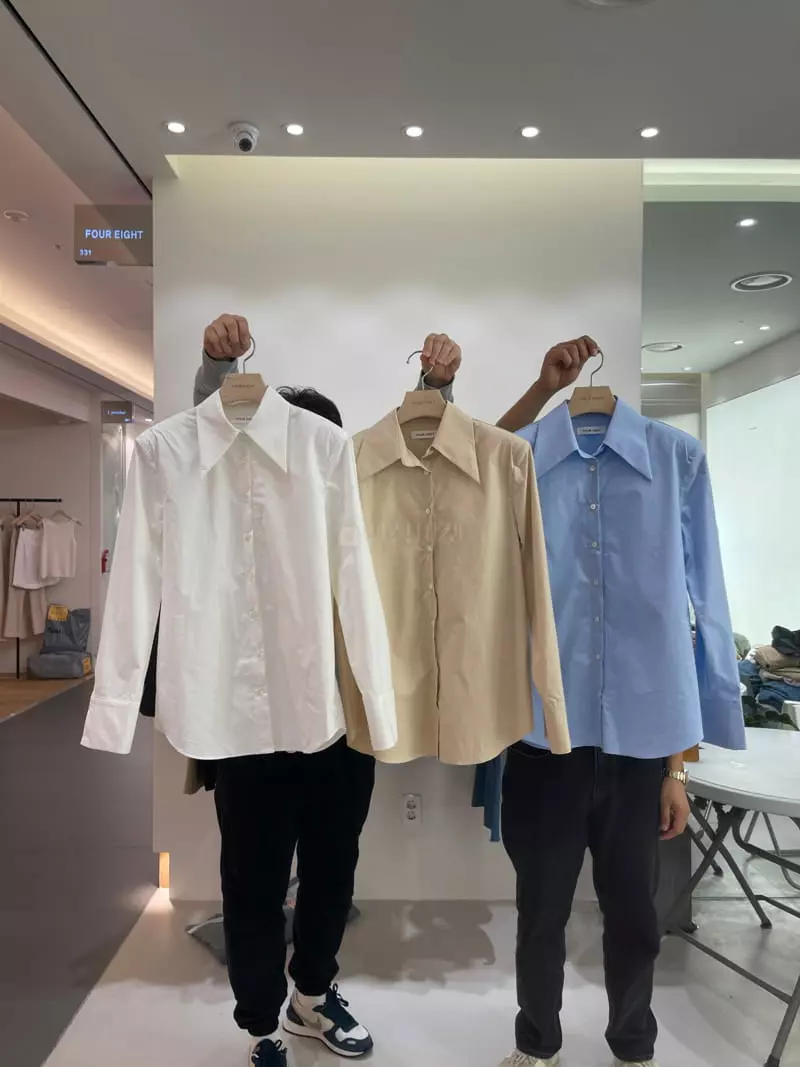 Four Eight - Korean Women Fashion - #momslook - Big Collar Shirt