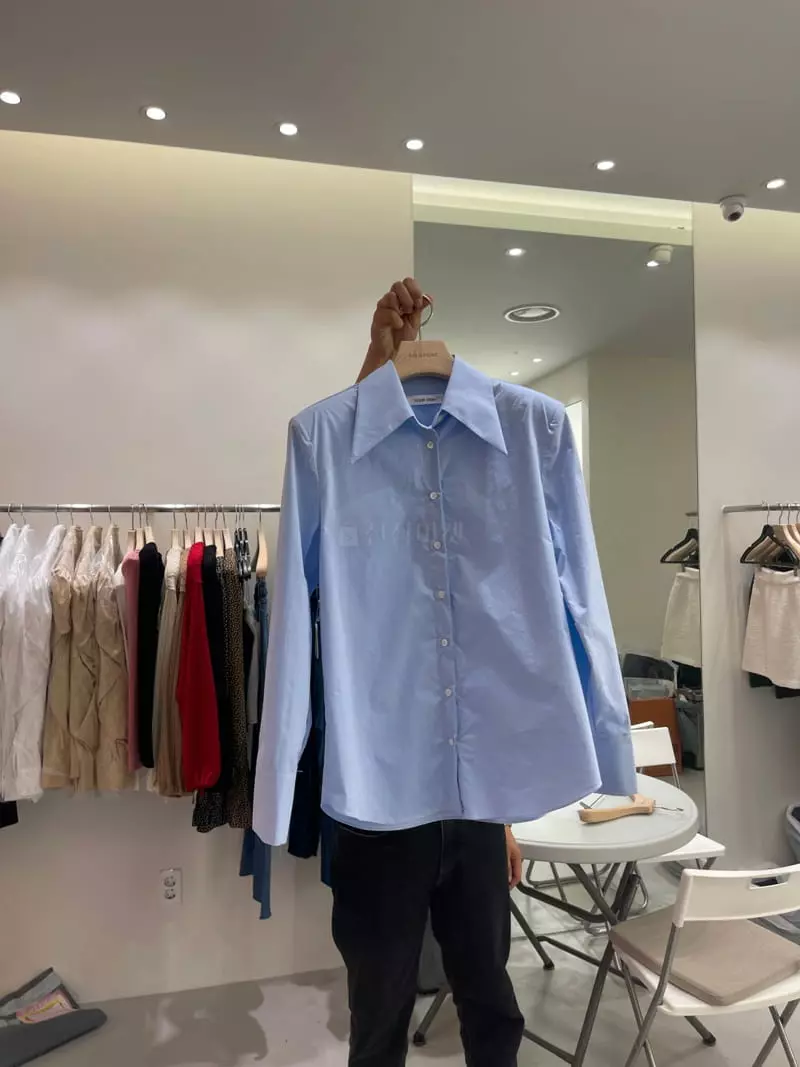 Four Eight - Korean Women Fashion - #momslook - Big Collar Shirt - 3
