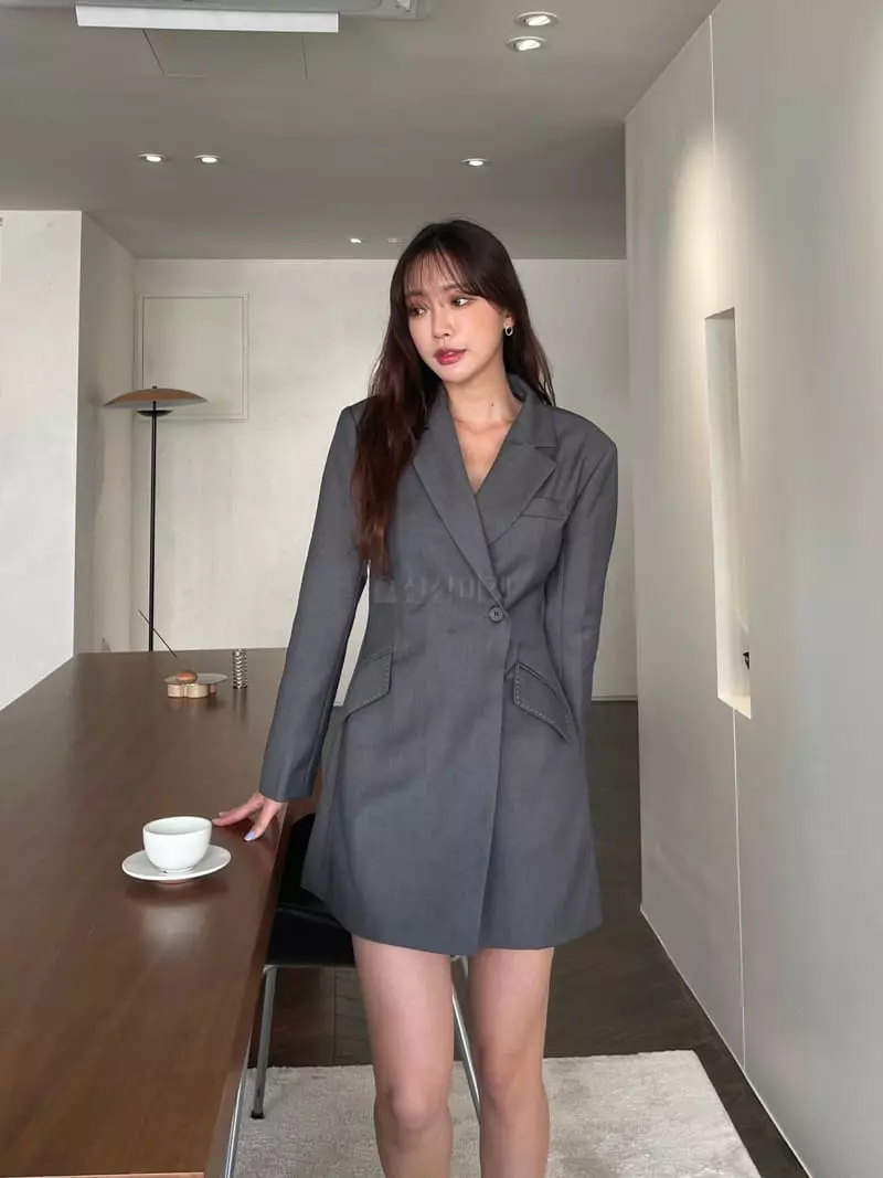 Four Eight - Korean Women Fashion - #momslook - Line Stitch One-piece - 11