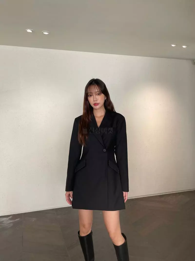 Four Eight - Korean Women Fashion - #momslook - Line Stitch One-piece - 12