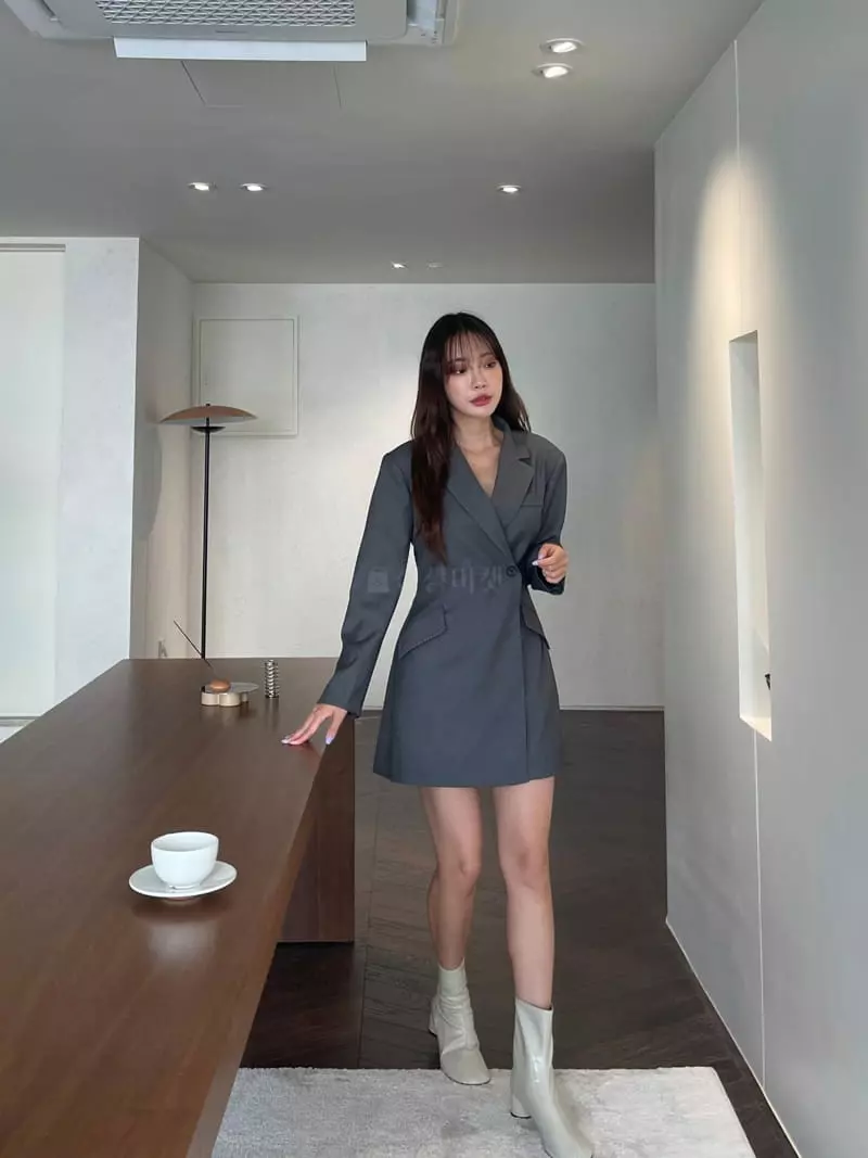 Four Eight - Korean Women Fashion - #momslook - Line Stitch One-piece - 3