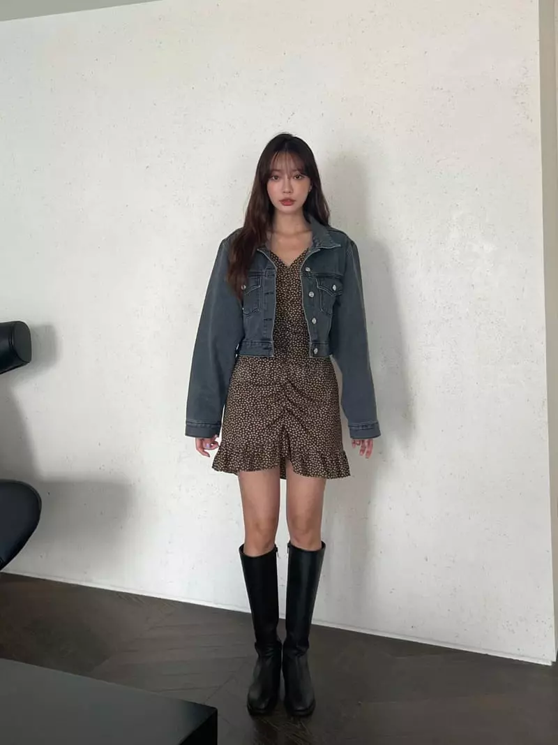 Four Eight - Korean Women Fashion - #romanticstyle - Adel Denim Jacket - 8