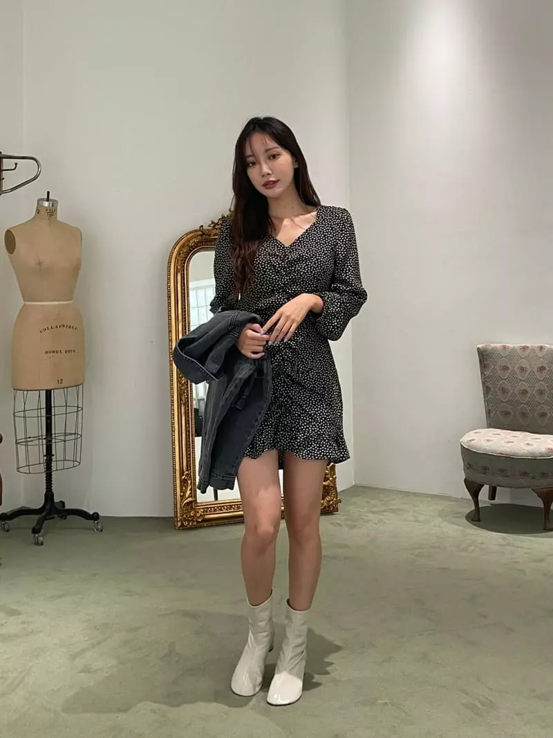 Four Eight - Korean Women Fashion - #shopsmall - Yommy Shirring One-piece - 11