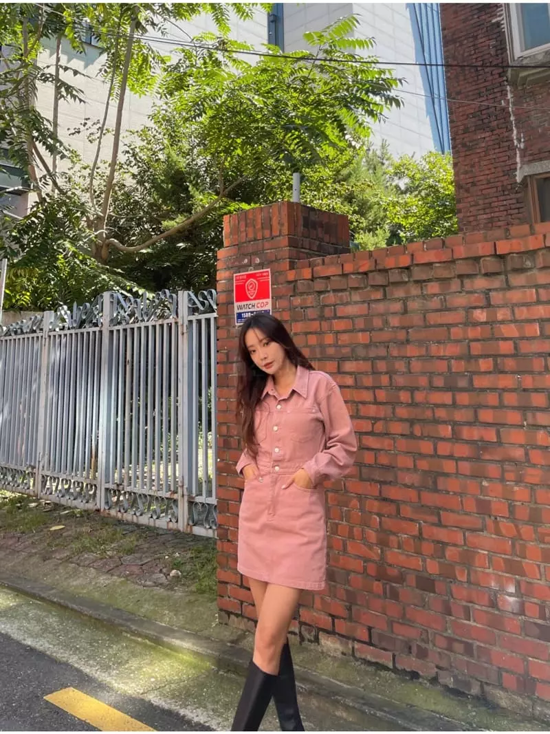 Four Eight - Korean Women Fashion - #shopsmall - Surfing Denim One-piece - 7