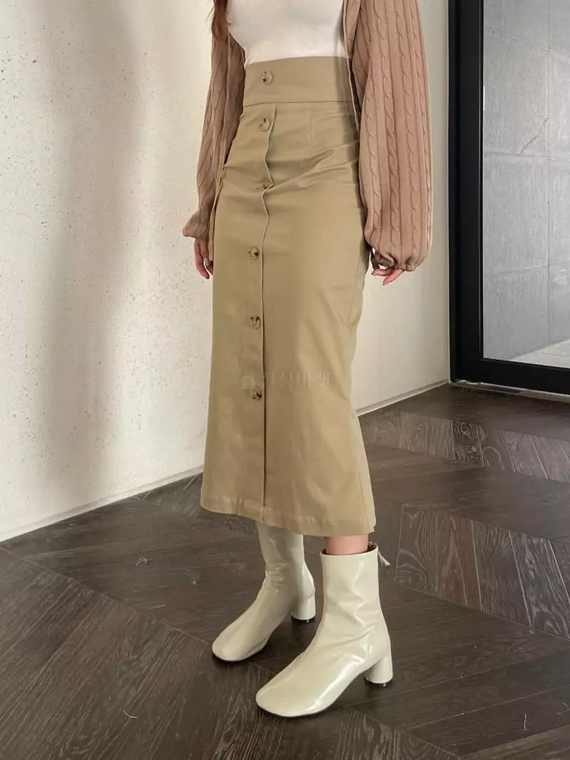 Four Eight - Korean Women Fashion - #thatsdarling - Line Long Skirt - 2