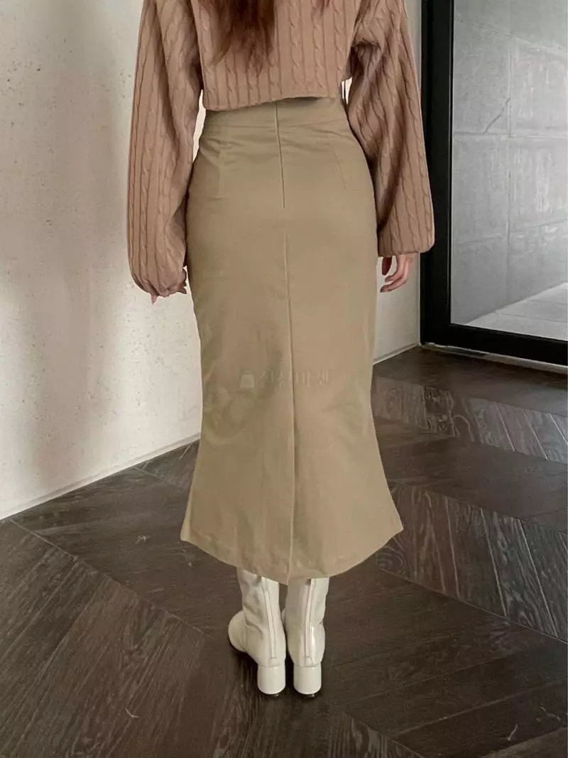 Four Eight - Korean Women Fashion - #thelittlethings - Line Long Skirt - 3