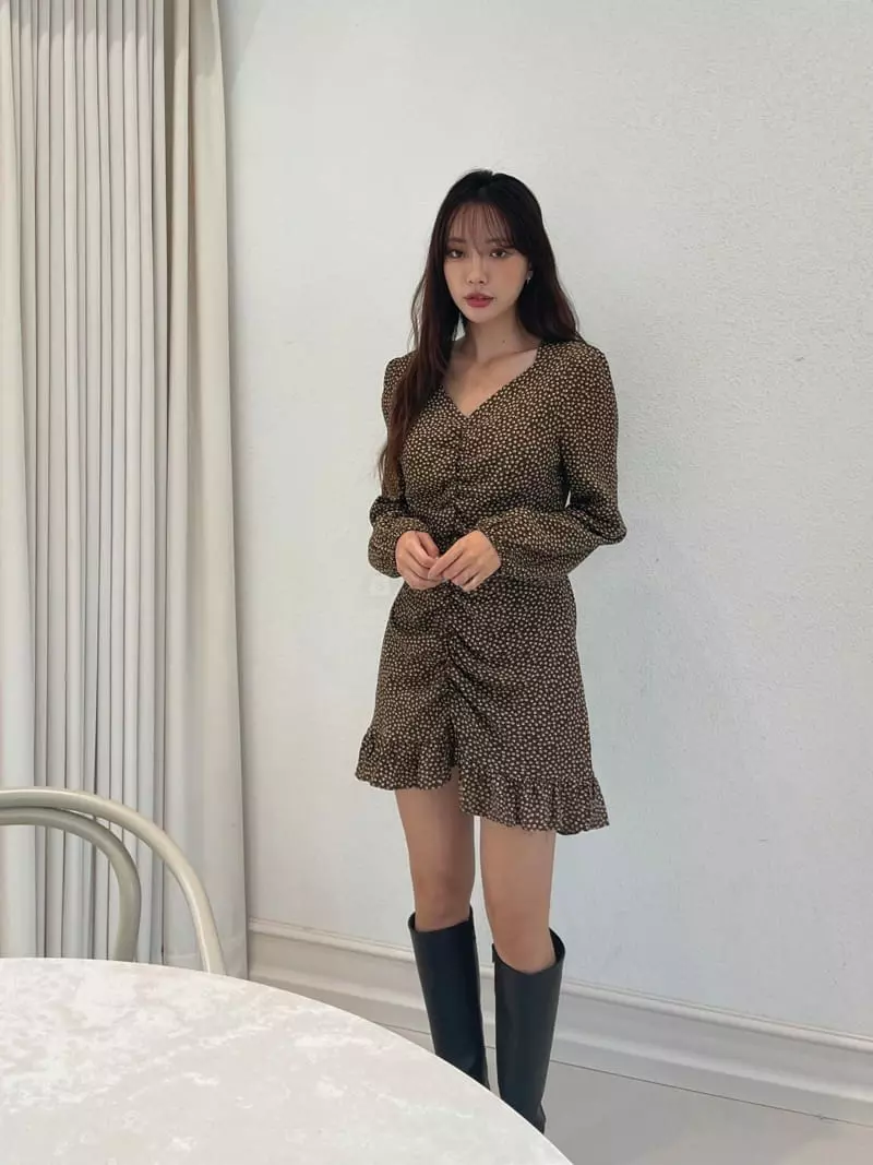 Four Eight - Korean Women Fashion - #vintageinspired - Yommy Shirring One-piece - 6