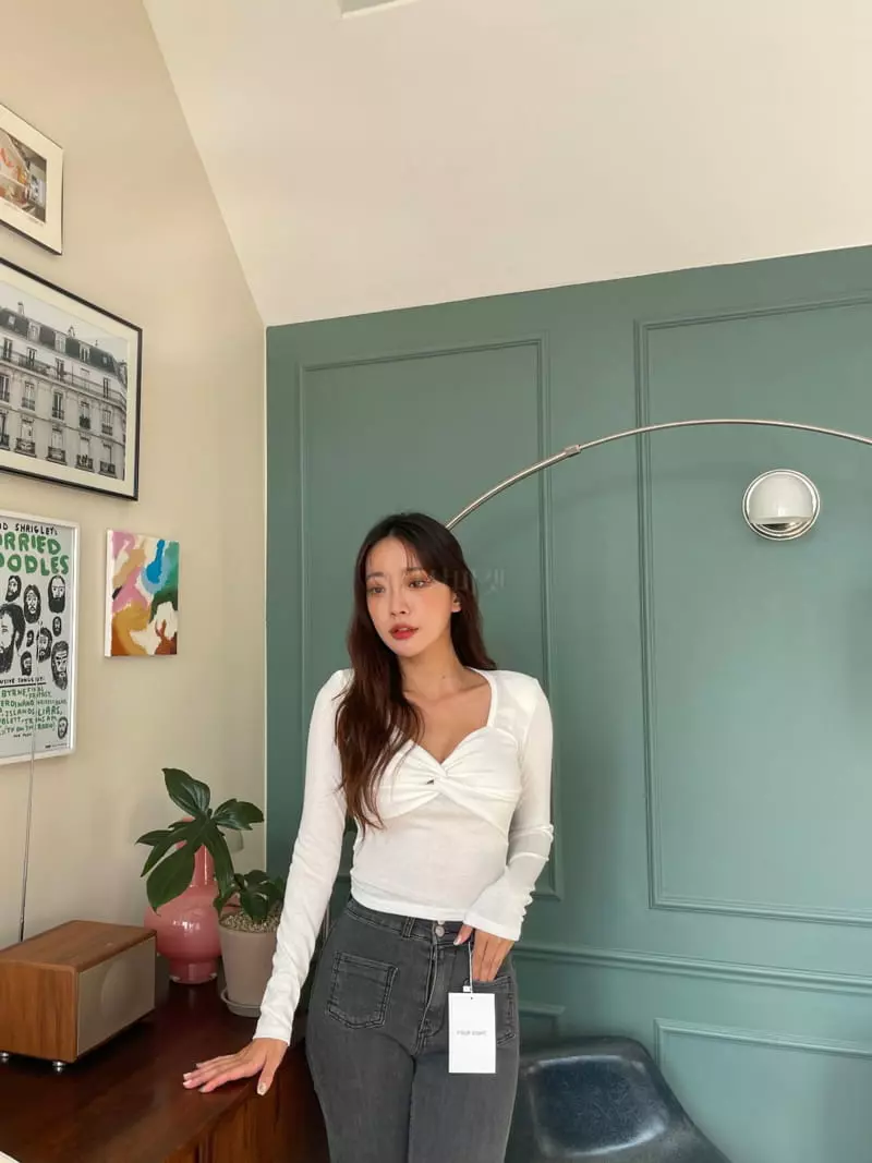 Four Eight - Korean Women Fashion - #vintagekidsstyle - Bonbon Twist Tee