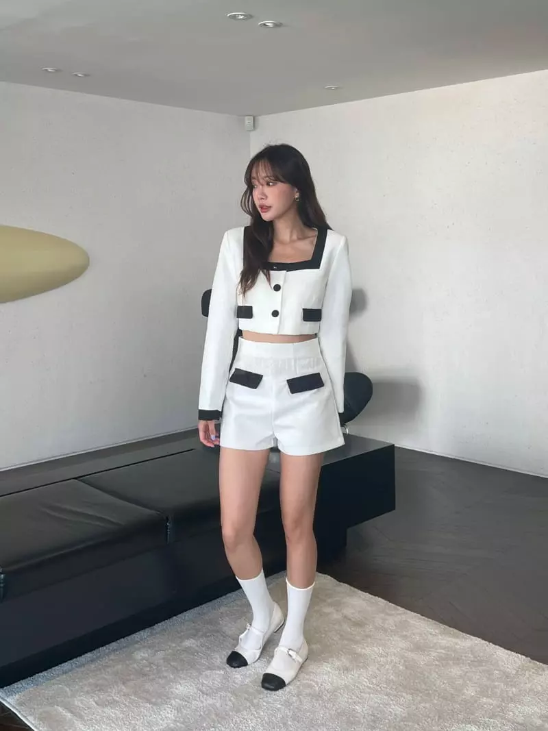Four Eight - Korean Women Fashion - #momslook - Twid Square Jacket - 4