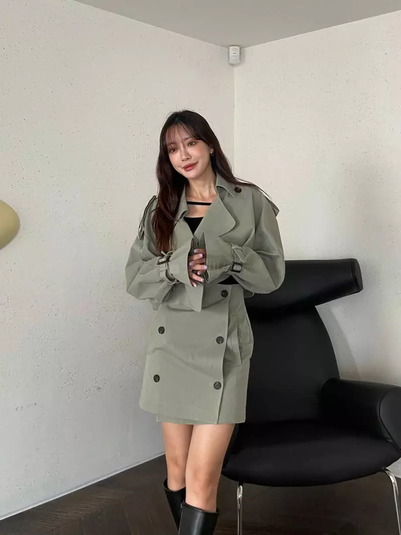 Four Eight - Korean Women Fashion - #womensfashion - Trench Double Jacket - 5