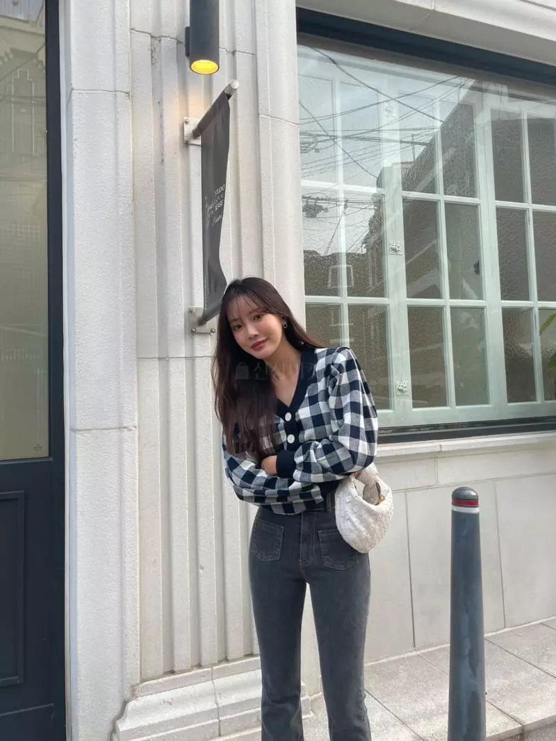 Four Eight - Korean Women Fashion - #womensfashion - Check Cardigan - 2