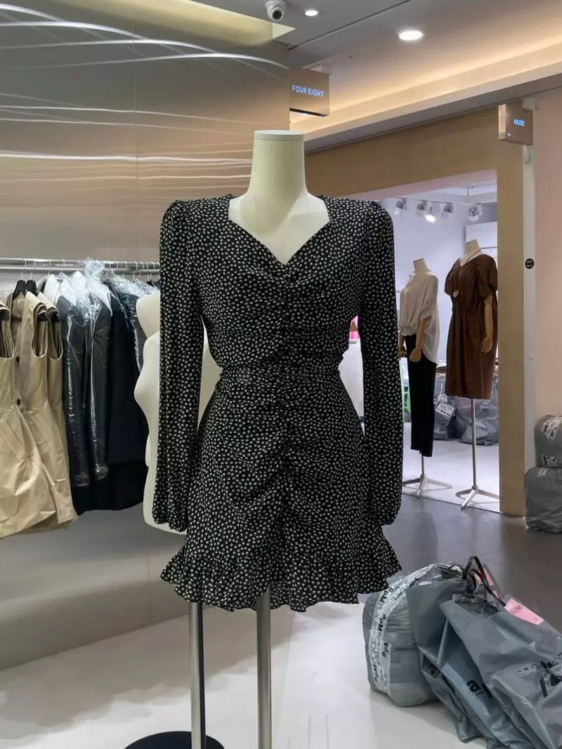 Four Eight - Korean Women Fashion - #womensfashion - Yommy Shirring One-piece