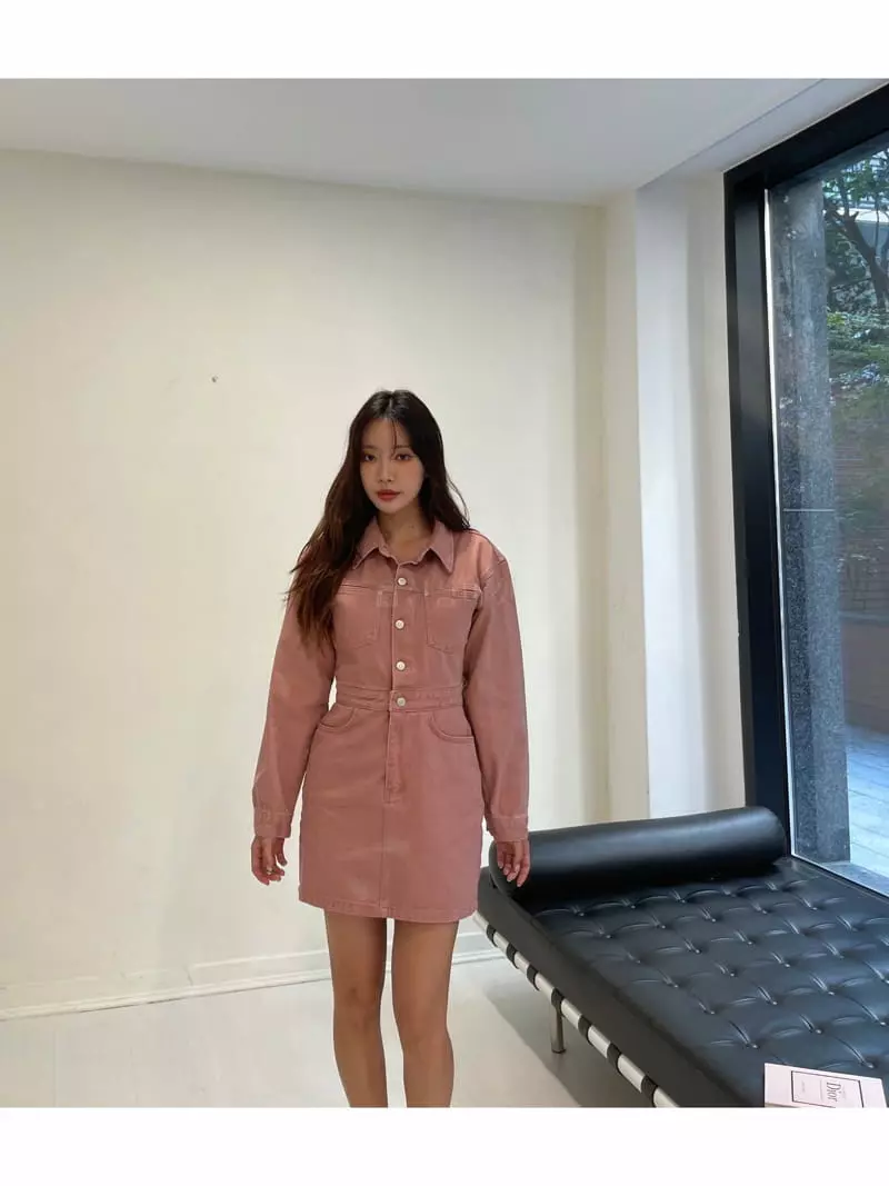 Four Eight - Korean Women Fashion - #womensfashion - Surfing Denim One-piece - 11