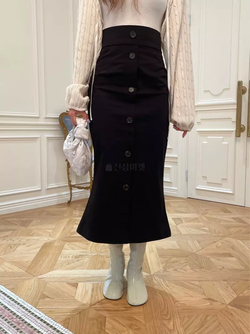 Four Eight - Korean Women Fashion - #womensfashion - Line Long Skirt - 7