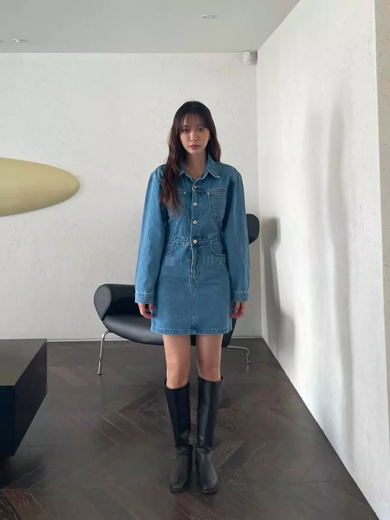 Four Eight - Korean Women Fashion - #womensfashion - Delly Denim One-piece