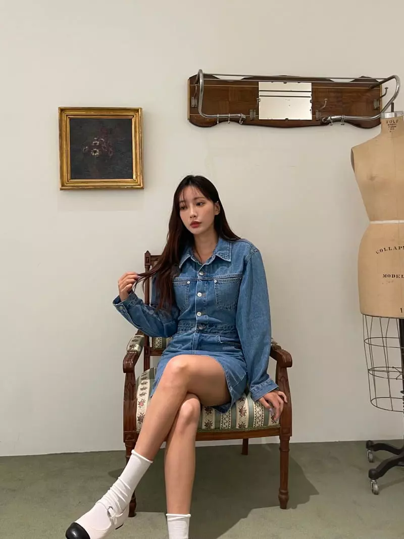 Four Eight - Korean Women Fashion - #womensfashion - Delly Denim One-piece - 5