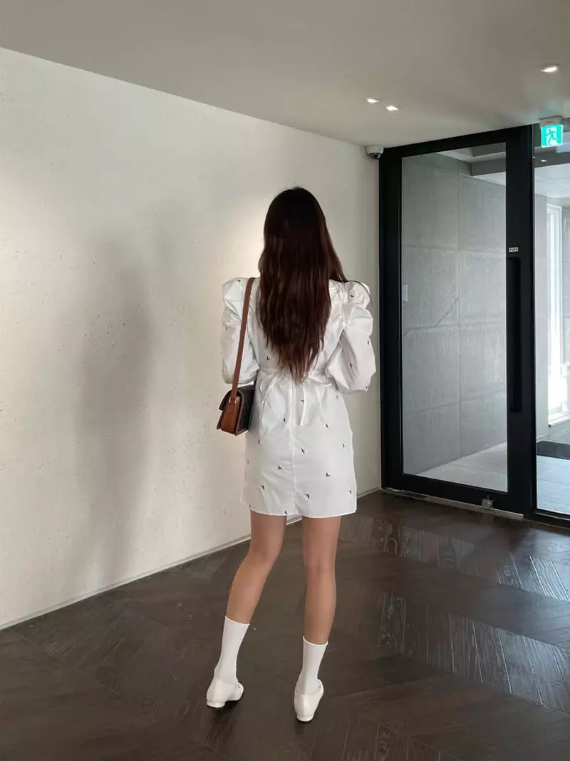 Four Eight - Korean Women Fashion - #womensfashion - Daisy Paint Shirring One-piece - 6