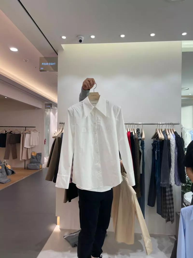 Four Eight - Korean Women Fashion - #womensfashion - Big Collar Shirt - 2