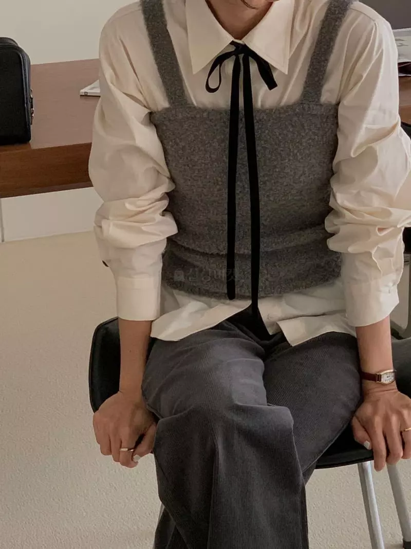 Fre - Korean Women Fashion - #momslook - Tie Shirt