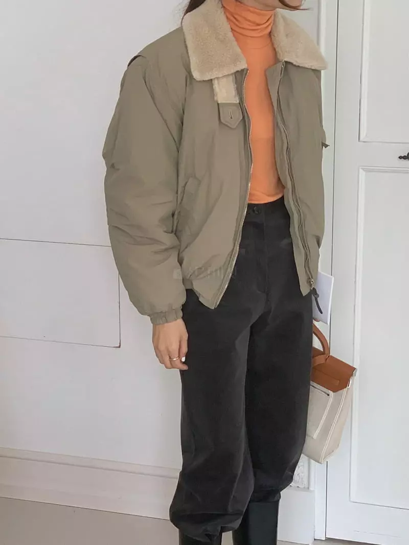 Fre - Korean Women Fashion - #momslook - Sand Turtleneck Tee - 2
