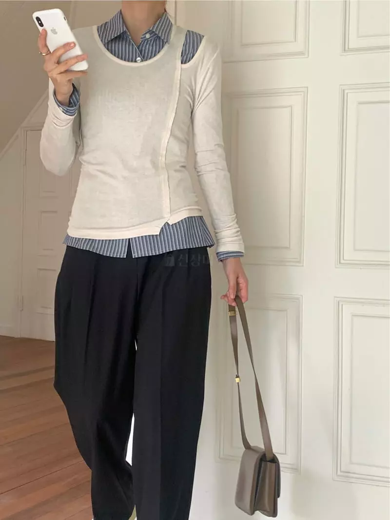 Fre - Korean Women Fashion - #momslook - Stripes Shirt