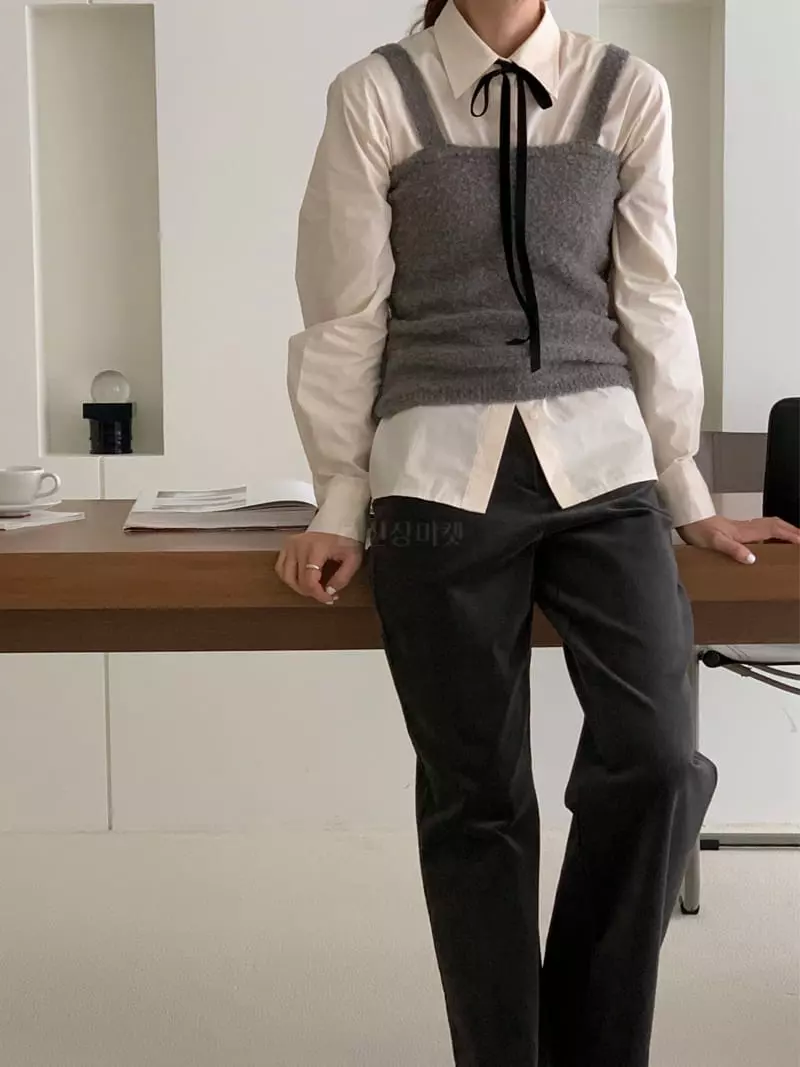 Fre - Korean Women Fashion - #womensfashion - Tie Shirt - 2