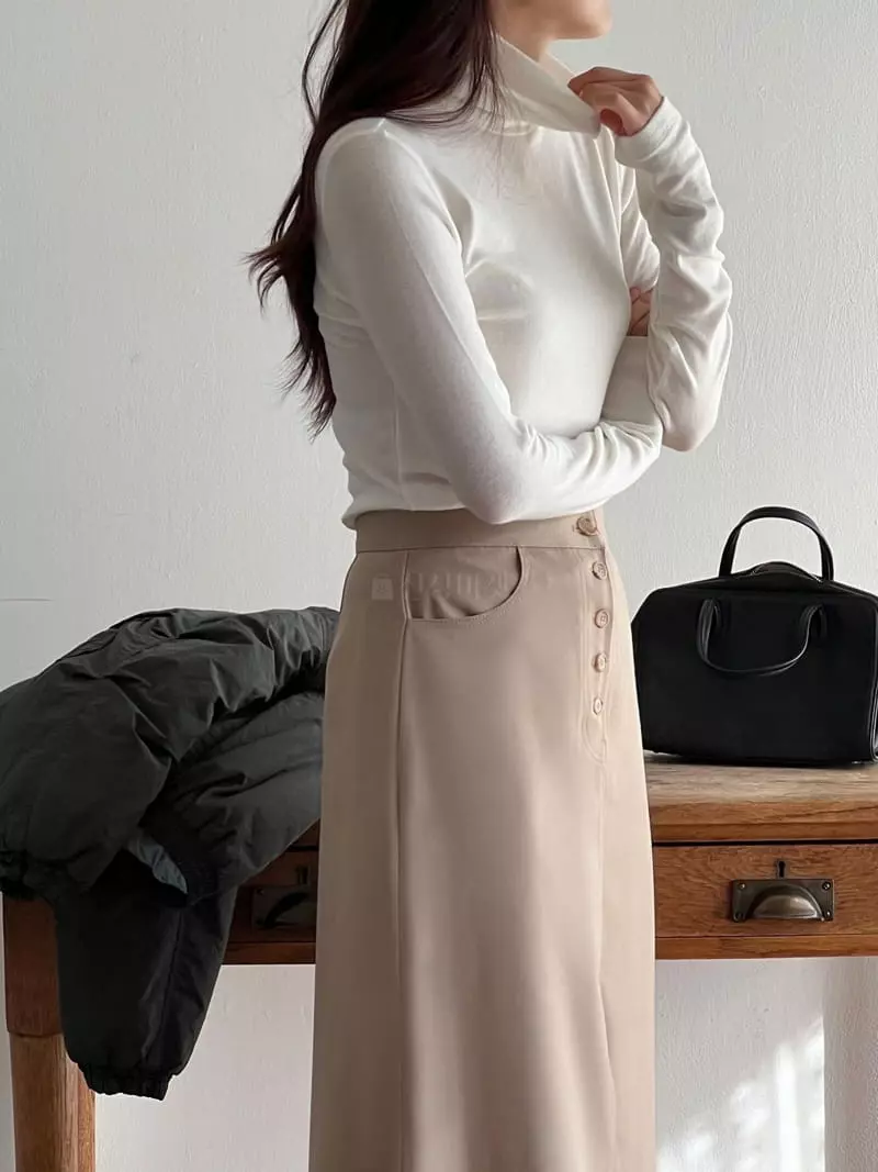 Fre - Korean Women Fashion - #womensfashion - Sand Turtleneck Tee - 3
