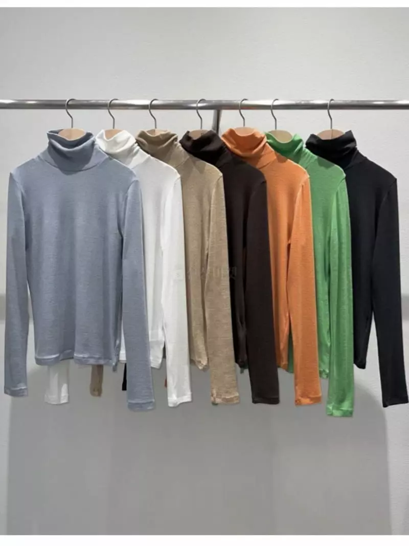 Fre - Korean Women Fashion - #womensfashion - Sand Turtleneck Tee - 5