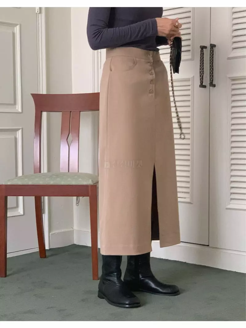 Fre - Korean Women Fashion - #momslook - button Twill Skirt - 4