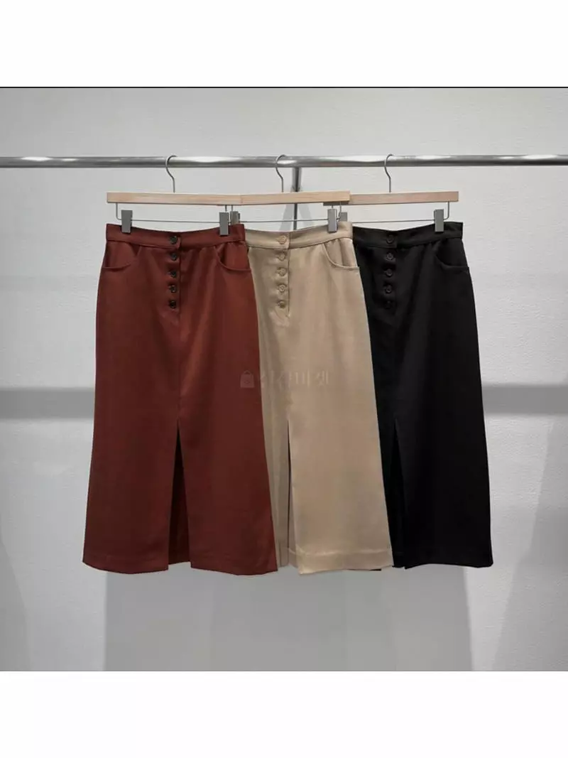 Fre - Korean Women Fashion - #womensfashion - button Twill Skirt - 6