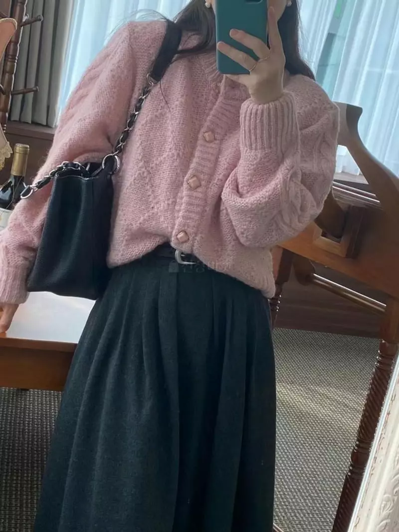 Frill - Korean Women Fashion - #thatsdarling - Mo Hair Cardigan - 2