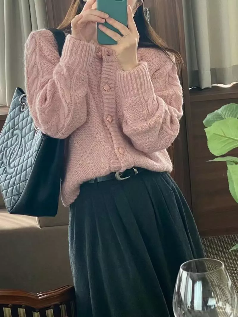 Frill - Korean Women Fashion - #womensfashion - Mo Hair Cardigan - 5