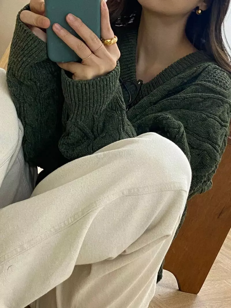 Frill - Korean Women Fashion - #womensfashion - Twist V Neck Knit Tee - 5