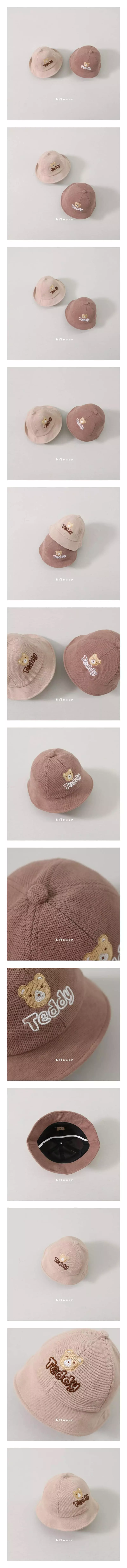 G Flower - Korean Baby Fashion - #babyboutique - Aga Rib Bear Bucket Hat